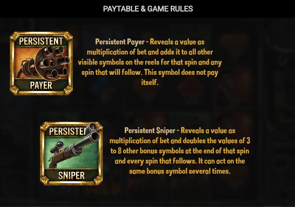 Persistent Payer i Persistent Sniper w Money Train 2 — aktywne co spin przez resztę bonusu